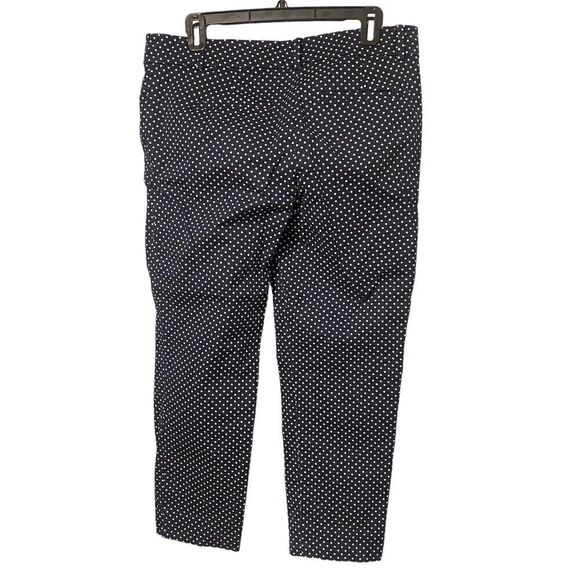 Ann Taylor “Cambridge Crop” Flat Front Ankle Blue w/White Polka Dots Size 8 - Picture 2 of 4
